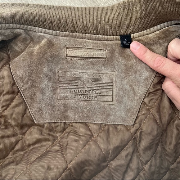 Men’s Real Leather ROUND TREE AND YORK Bomber Jacket! - Picture 5 of 9